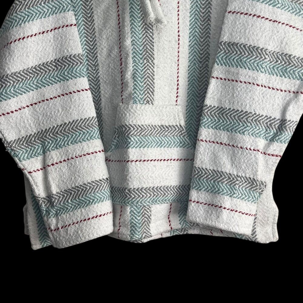 Baja Sol Textiles Adult XL Pullover Hoodie Baja Mexican Poncho Multicolor - Picture 8 of 11